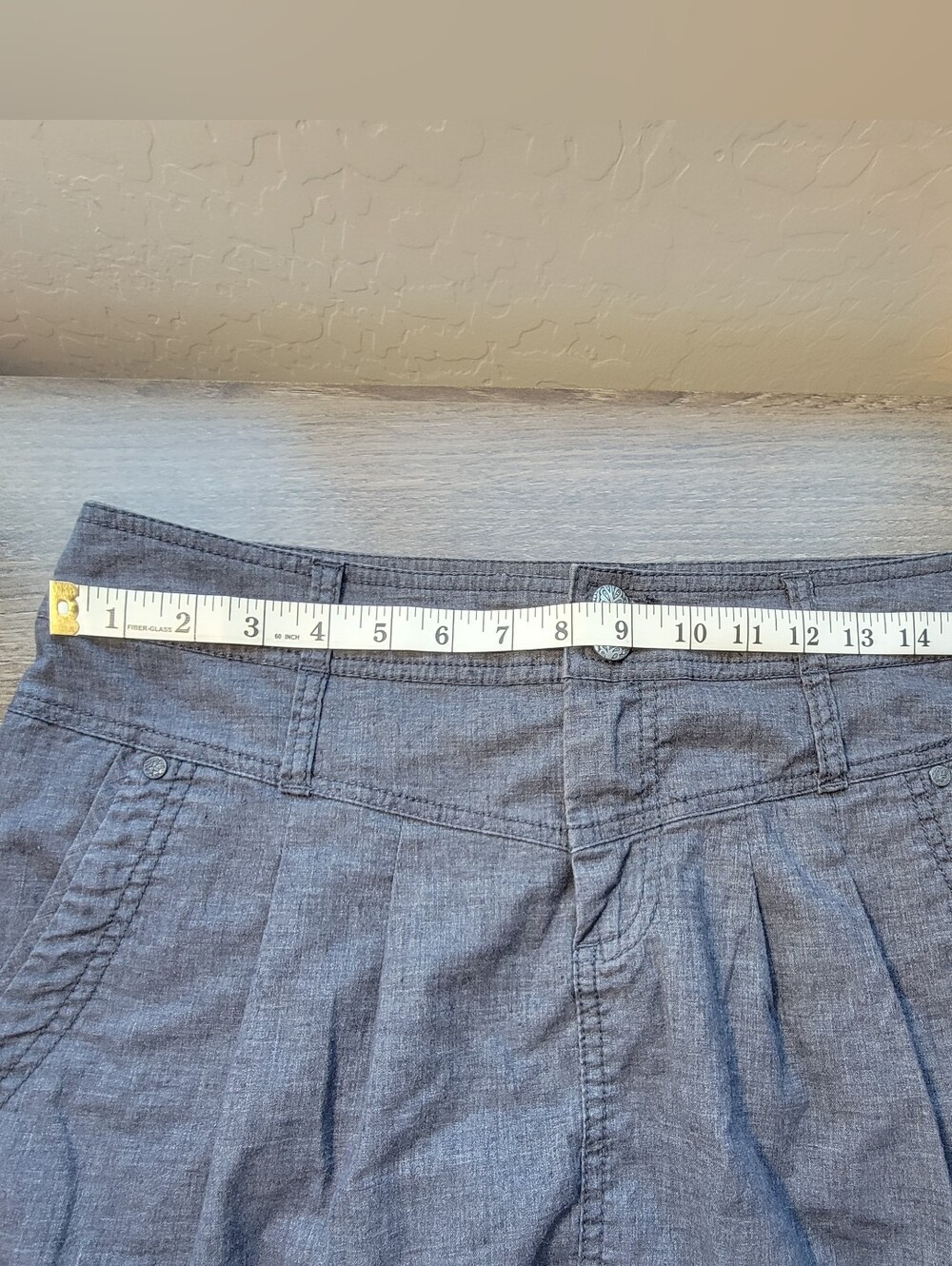 PrAna Pleated Hemp Blend Women's Button Waist Skirt Charcoal Gray Size 10 - Picture 10 of 11